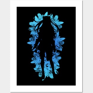 Shield - Blue Flowers style Posters and Art